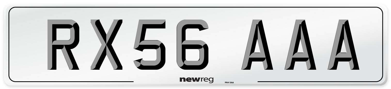 RX56 AAA Number Plate from New Reg